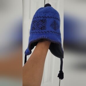 Patagonia KIDS Benie VTG winter Sewn harlequin style blue Sz L